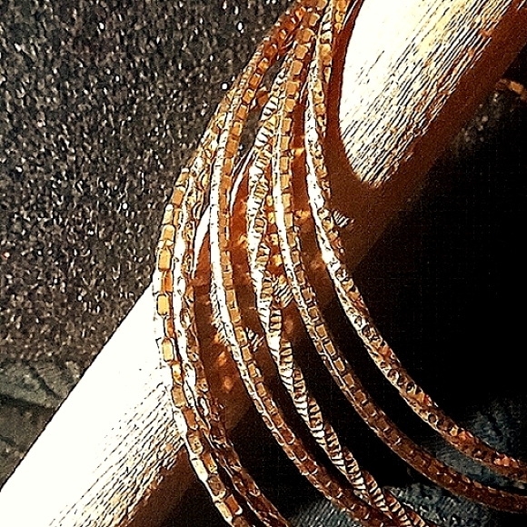 BANGLE BRACELETS  BRONZE MILOR ITALIANO  6 PC SET - Picture 4 of 10